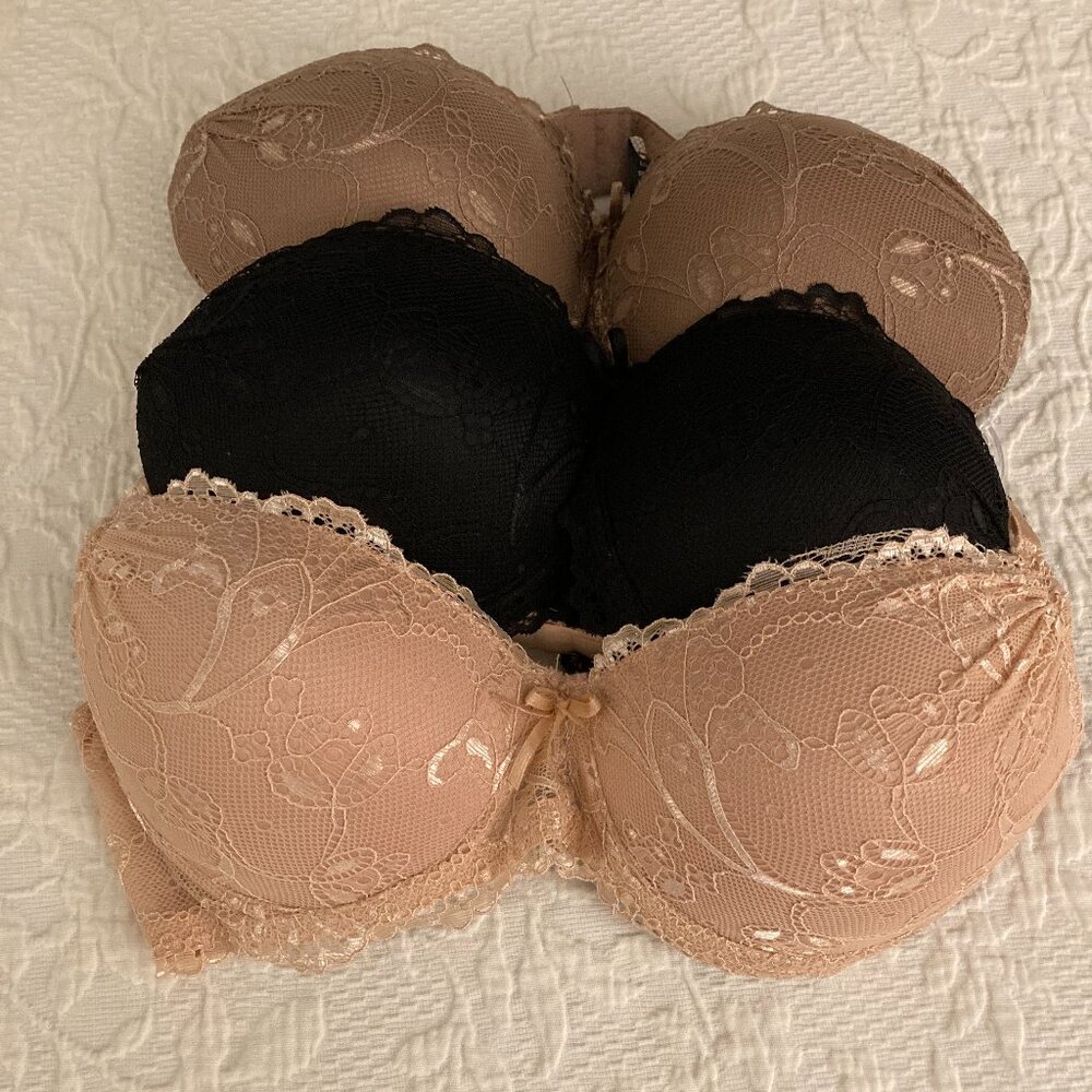 Set of 3 New Women's 36B Push up Bras